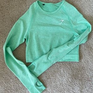Gymshark mint cropped long sleeve top